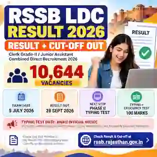 RSSB LDC Result 2026 Out: Clerk Grade-II & Junior Assistant Cut-Off Released for 10,644 Posts