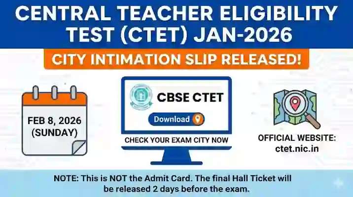 CTET City intimation slip