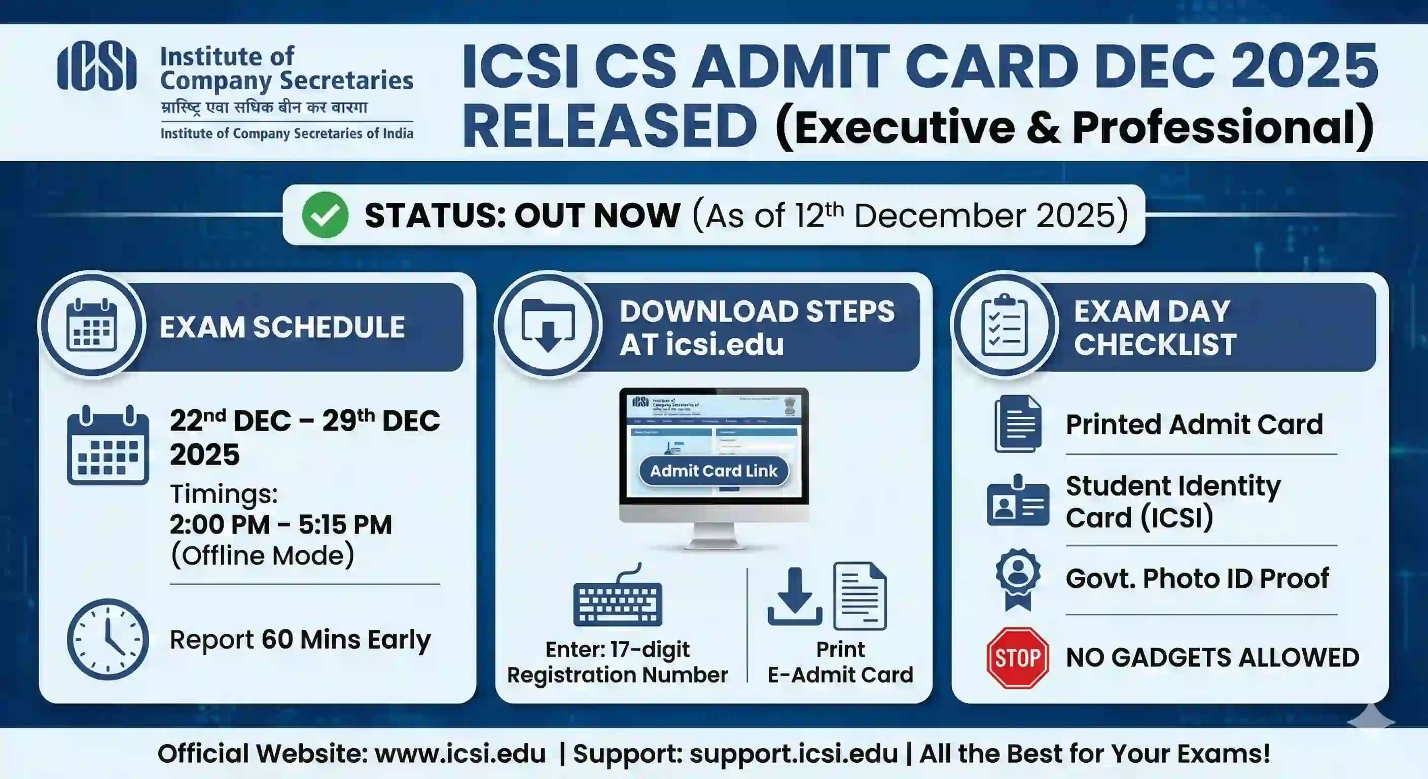 ICSI Admit card