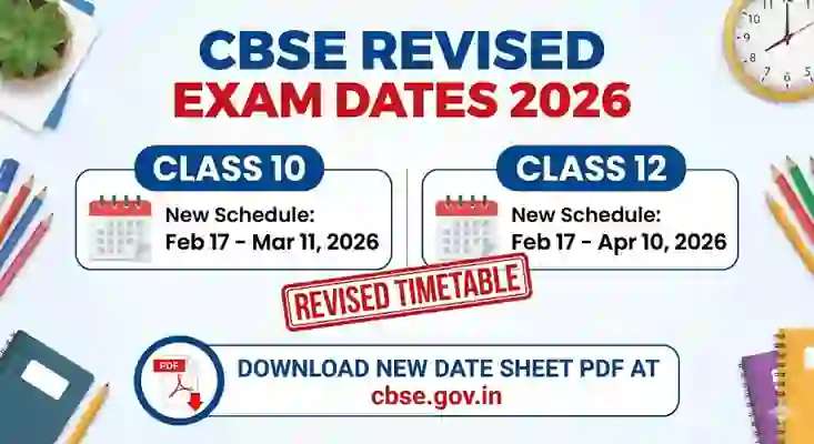 CBSE Revised Exam dates full calendar