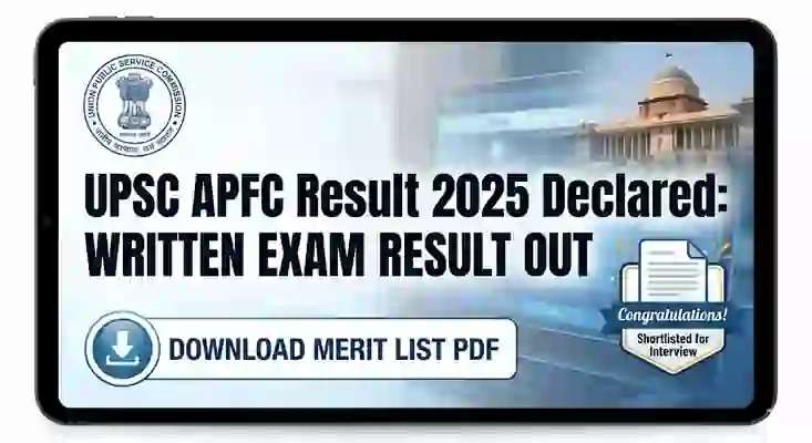 UPSC APFC written exam result out